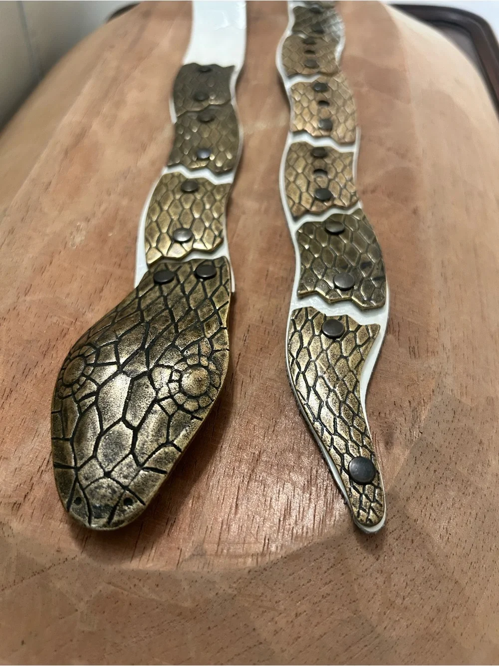 Vintage 1980’s Snake Metal & Leather Statement Belt